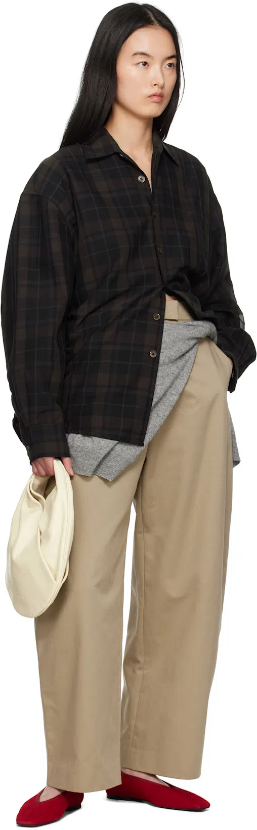 TOTÊME Toteme Minimalist Suede Ballet Flats In Red