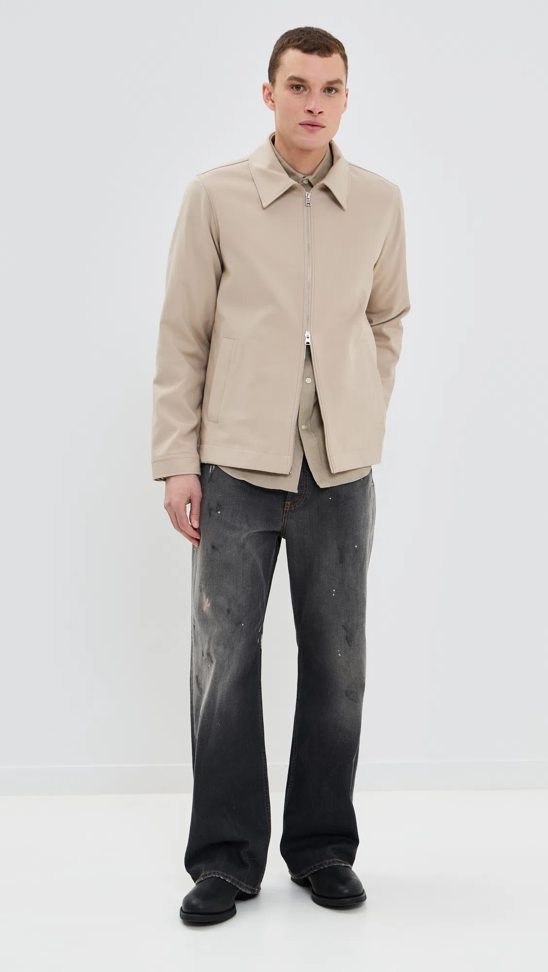 ACNE STUDIOS Trafalgar Wide Leg Jeans With Faded Effect In Black