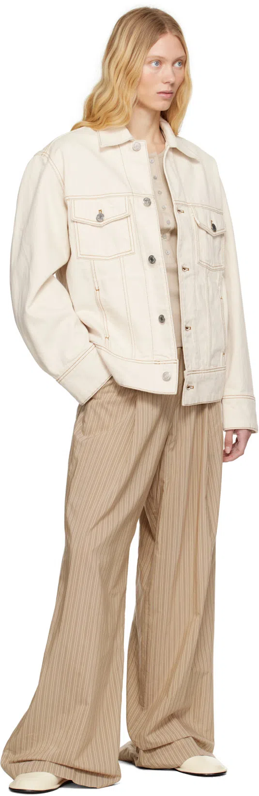 AMI ALEXANDRE MATTIUSSI Midi One Cut Shoes In White Cream