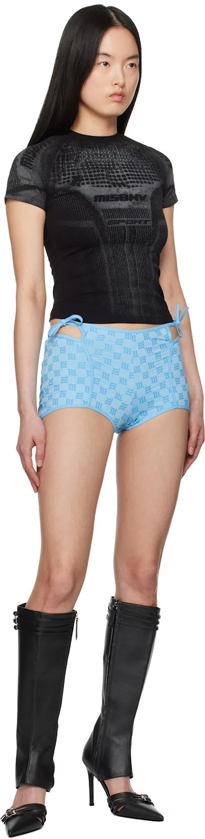 MISBHV Fitted Top With Futuristic Geometric Pattern In Black