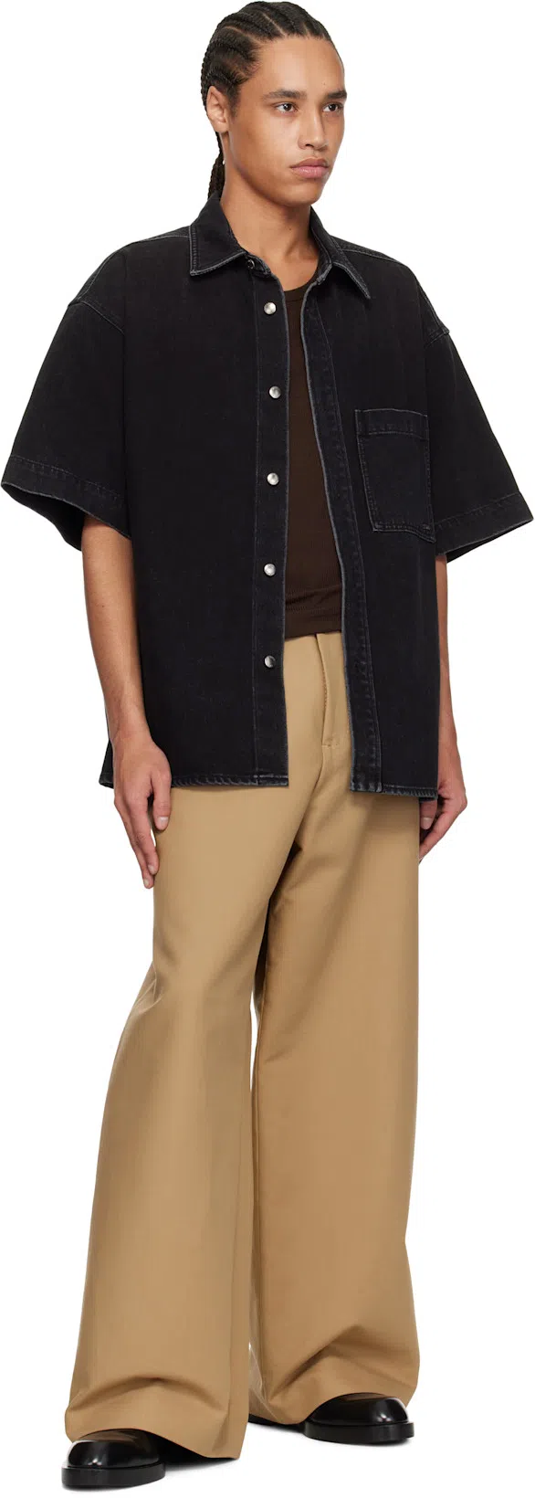 TONYWACK Brown Super Fine Wool Ribbed Tank Top In Dark Brown