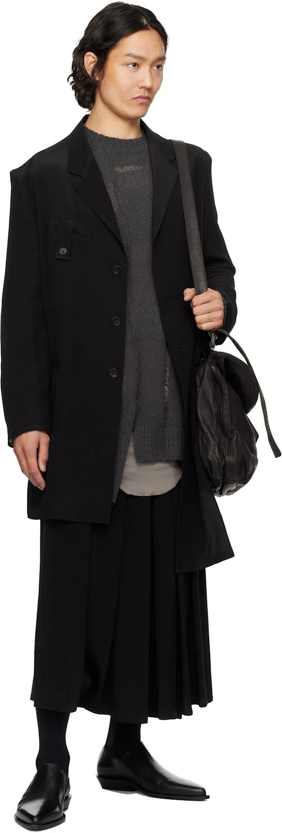 YOHJI YAMAMOTO Gray 5g Randome Damage Processed Sweater In 1 Charcoal