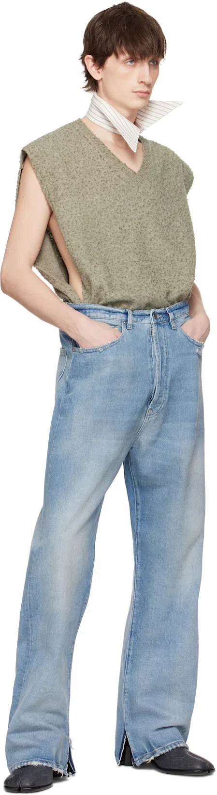 MAISON MARGIELA Brown Leather Tabi Ankle Boots