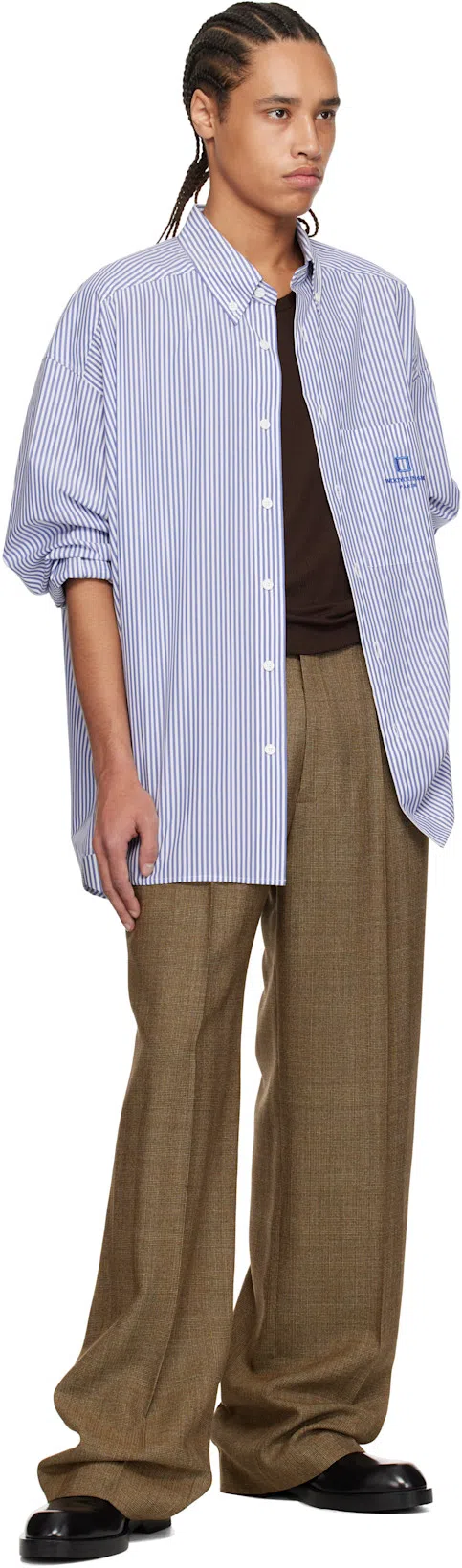 TONYWACK Brown Super Fine Wool Ribbed Tank Top In Dark Brown