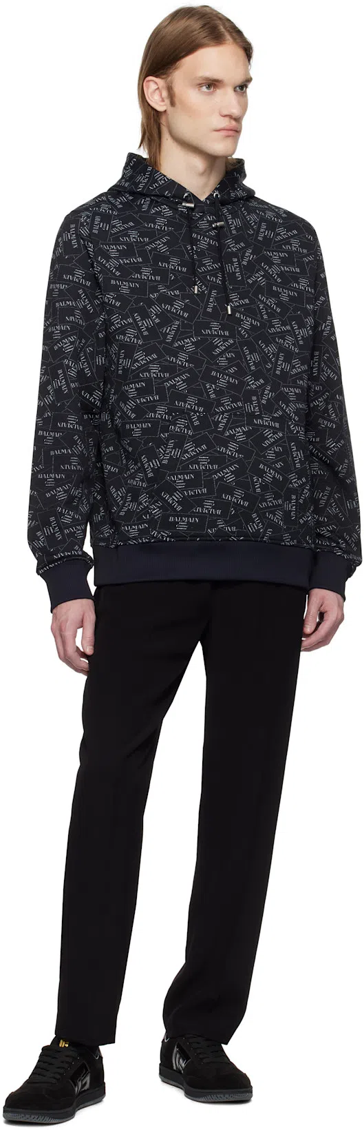 BALMAIN Swan Suede And Patent Leather Sneakers In Multi