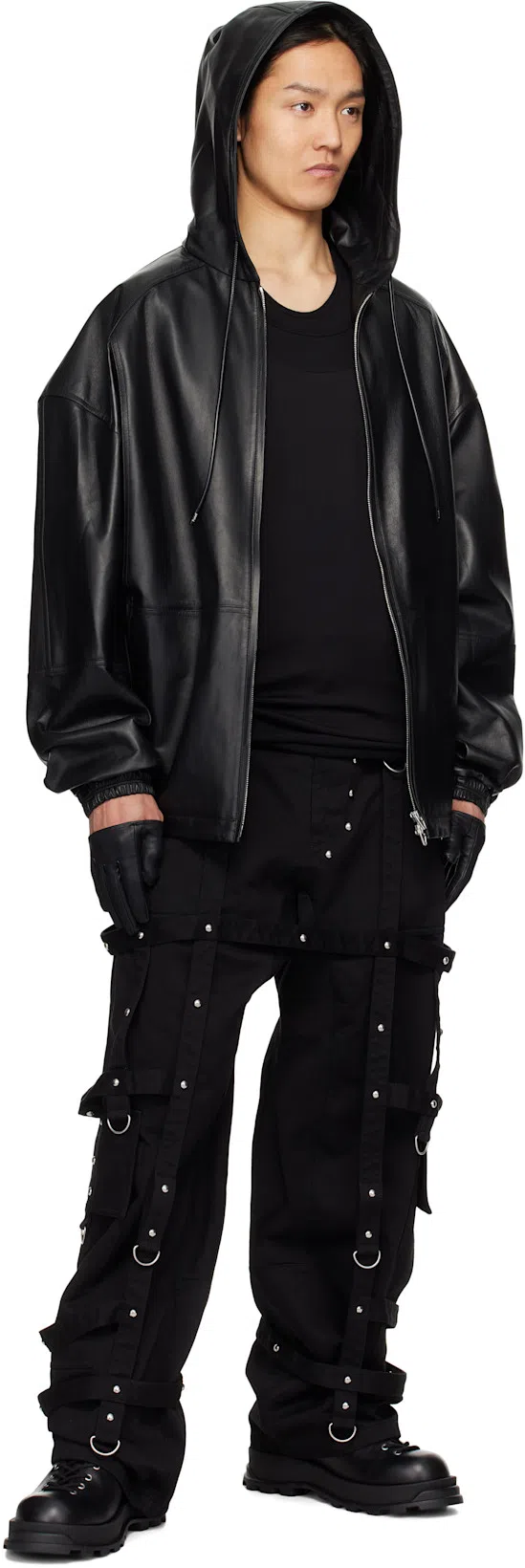 JIL SANDER Man Ankle Boots Black Size 8 Leather