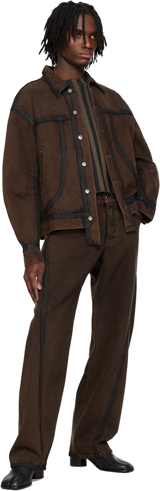 MAISON MARGIELA Brown Leather Tabi Ankle Boots