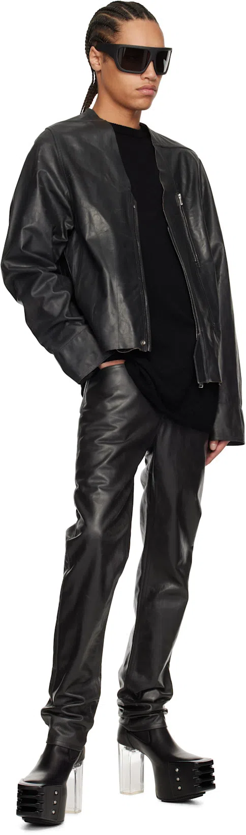 RICK OWENS Black Hollywood Grilled Kiss 45 Chelsea Boots In 90 Black/clear