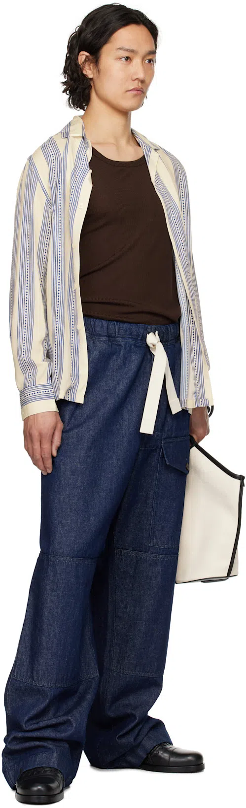 TONYWACK Brown Super Fine Wool Ribbed Tank Top In Dark Brown