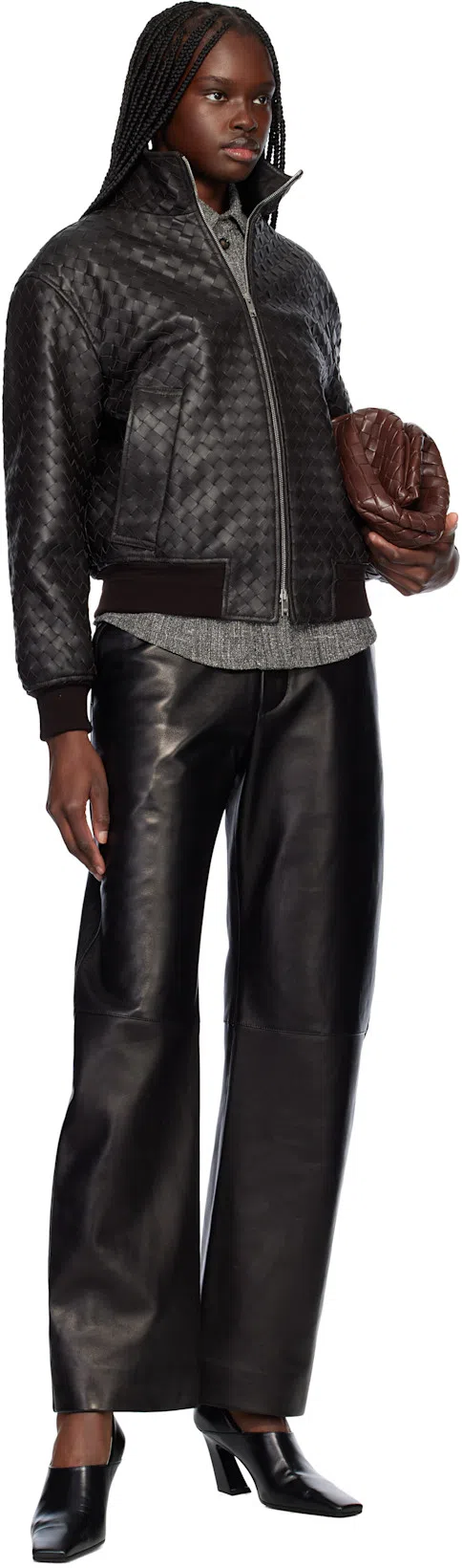 BOTTEGA VENETA Lewis Banzai Leather Loafer Pumps In Black