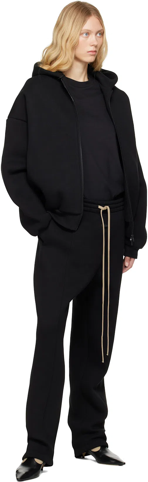 FEAR OF GOD Black Eternal Fleece Full Zip Hoodie