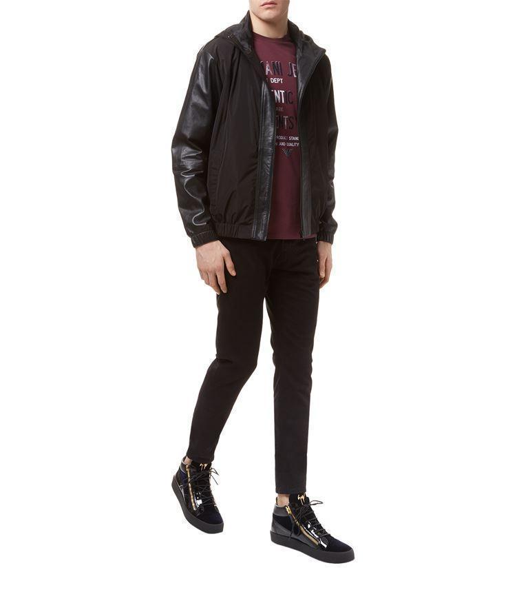 GIUSEPPE ZANOTTI Going Croc-embossed Leather Sneaker In Black