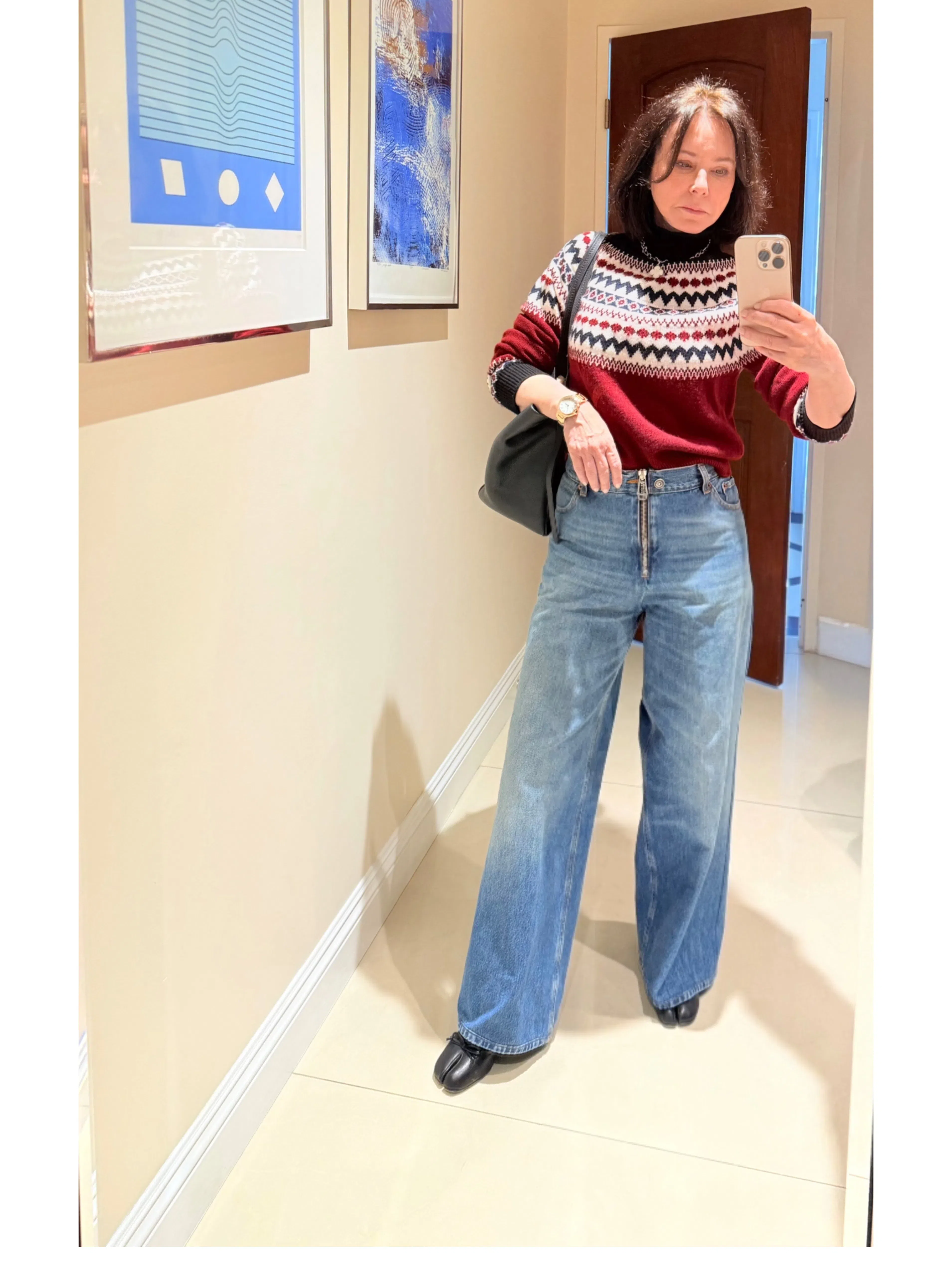 THE ROW Hook Ns Large Leather Tote Bag In Black