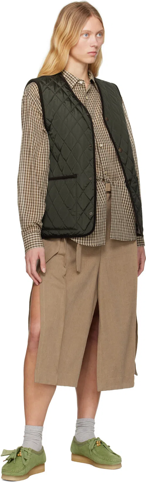 CLARKS ORIGINALS Green Wallabee Derbys In Apple Suede