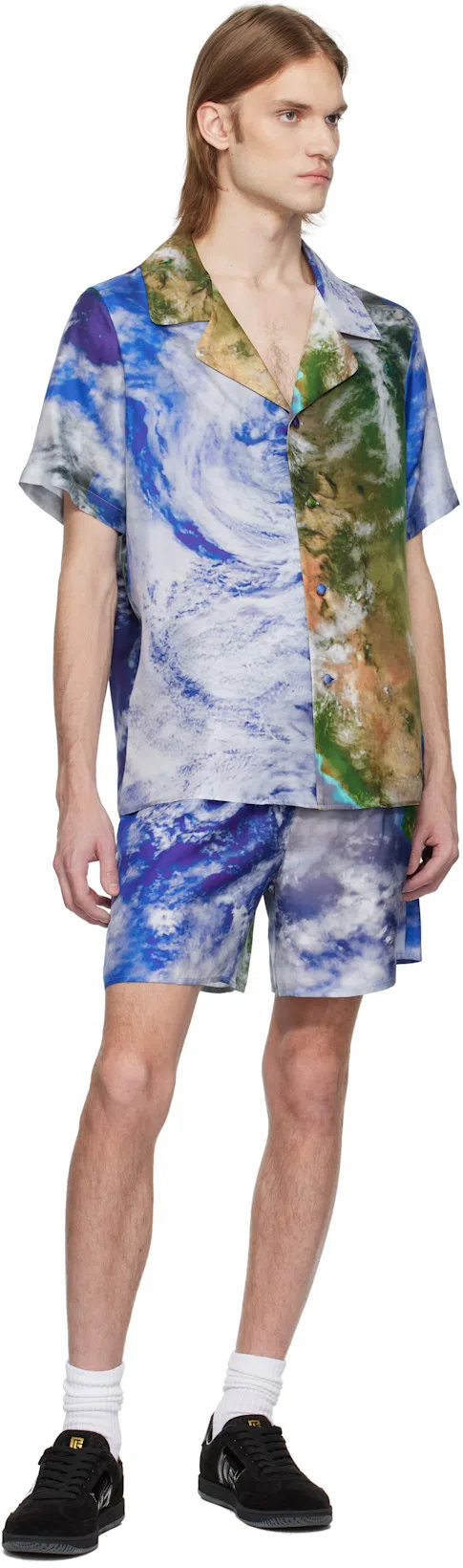 BALMAIN Swan Suede And Patent Leather Sneakers In Multi