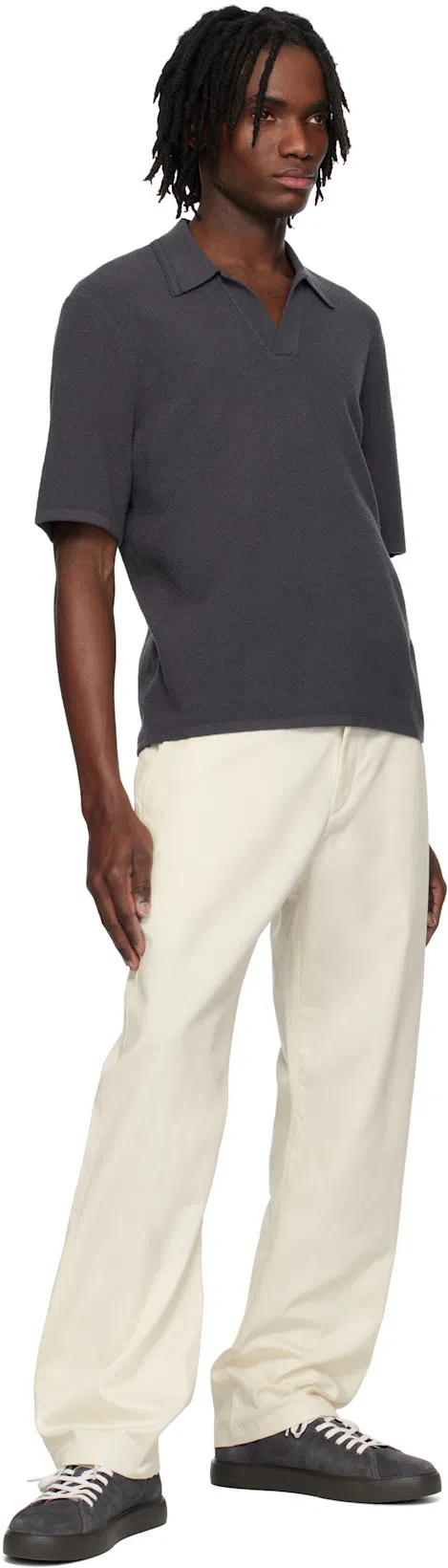 RAG & BONE Off-white Haydon Straight Fit Cotton Chino Trousers In Sand