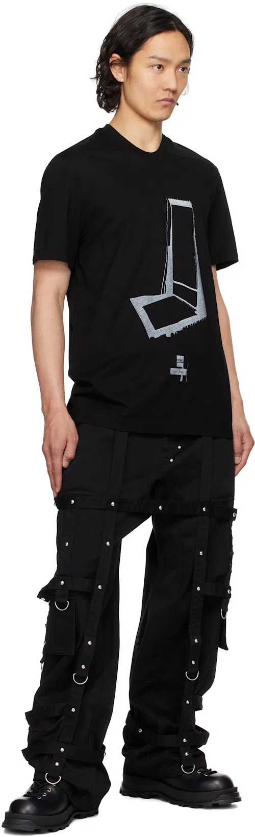 JIL SANDER Man Ankle Boots Black Size 8 Leather