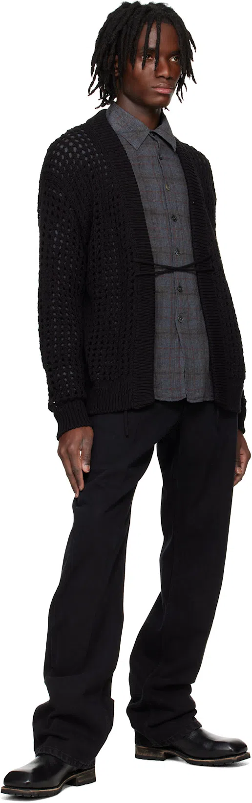 OUR LEGACY Above Plaid Cotton Blend Shirt In Black