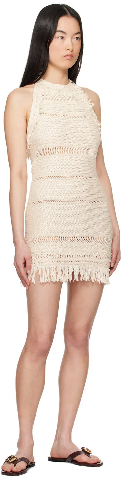 ISABEL MARANT ÉTOILE 'aralia' White Dress With Round Collar On The Rear And Adjustable Shoulder Straps With Bows