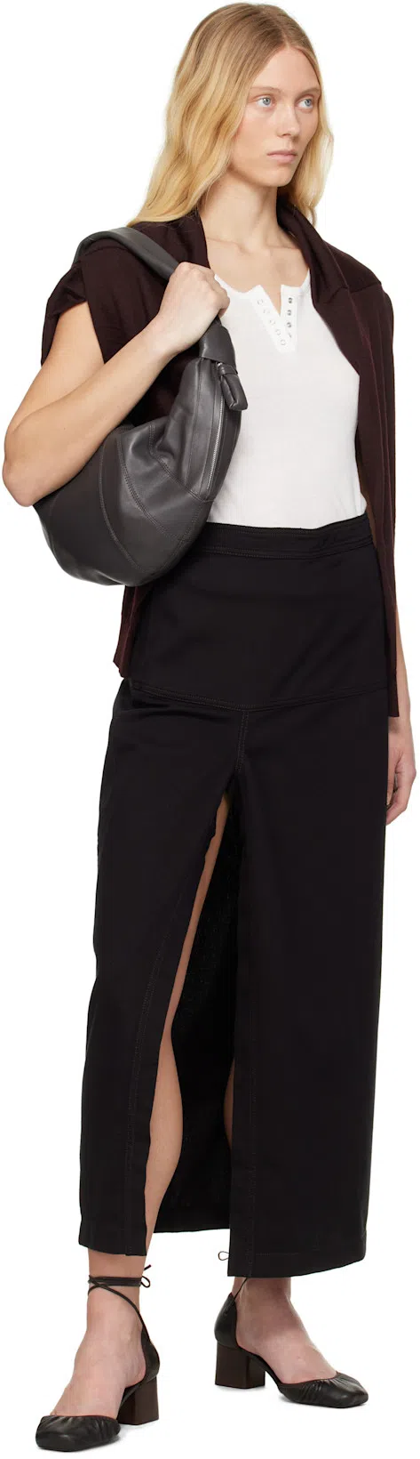 THE ROW Ribbed Texture Tank Top With Button Detail In White