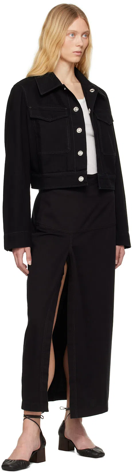 THE ROW Ribbed Texture Tank Top With Button Detail In White