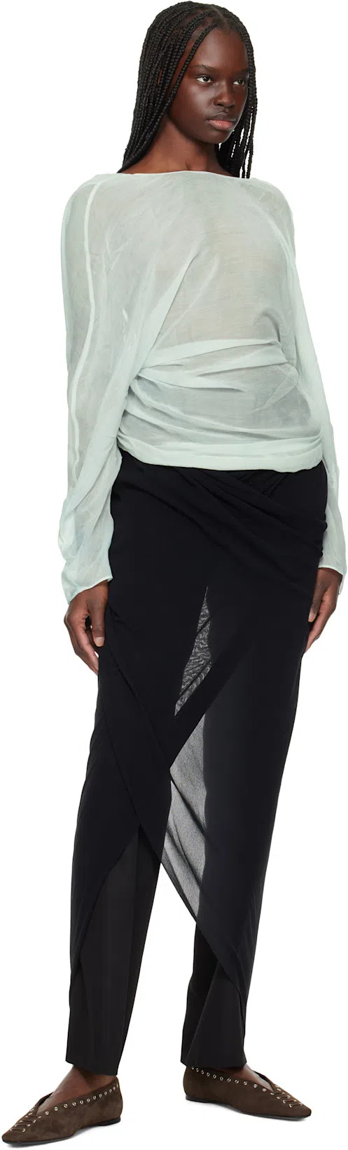 TOTÊME Toteme Suede Lace Up Ballerinas Pepper In Multicolor