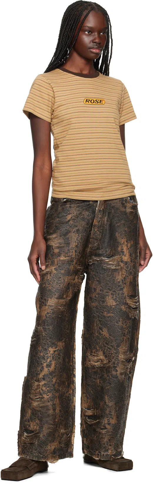 JACQUEMUS Loafers Square Toe Contrast Heel In Brown