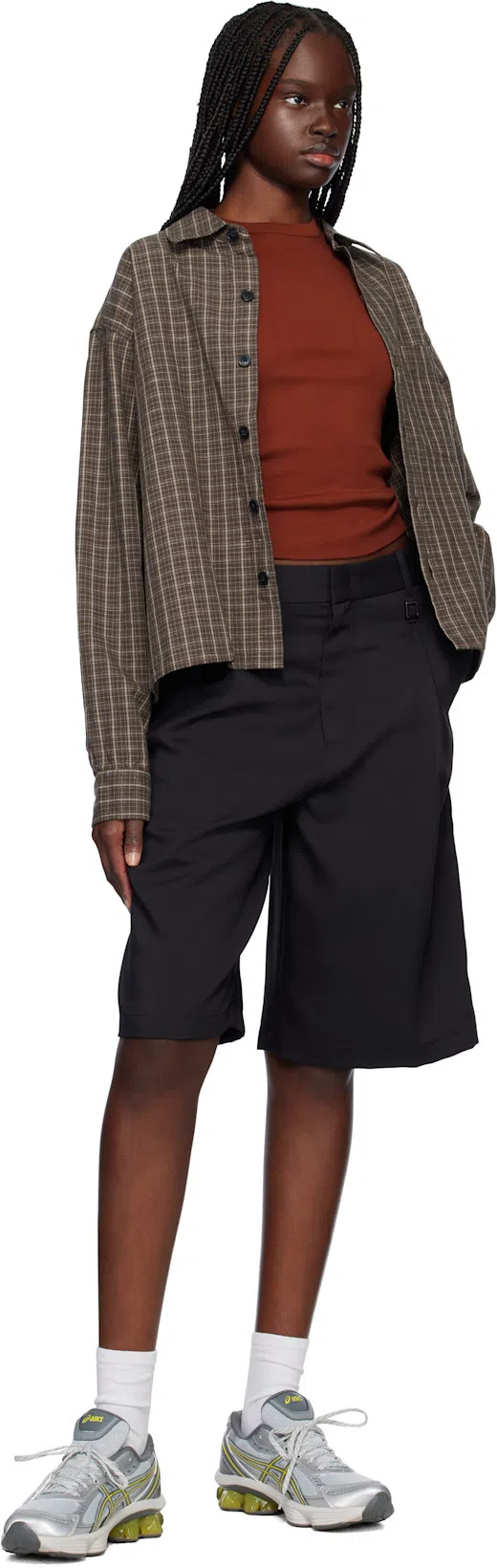 MFPEN Brown Priority Shirt In Brown Linen Check