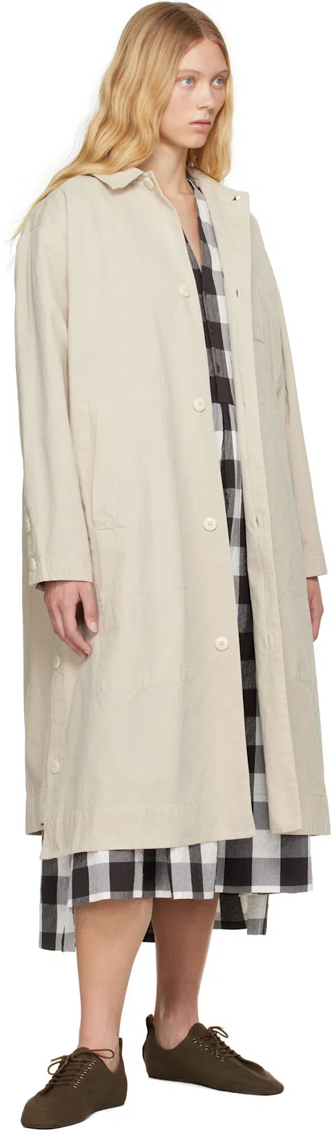 TOOGOOD Beige 'the Messenger' Coat In Work Twill Porridge