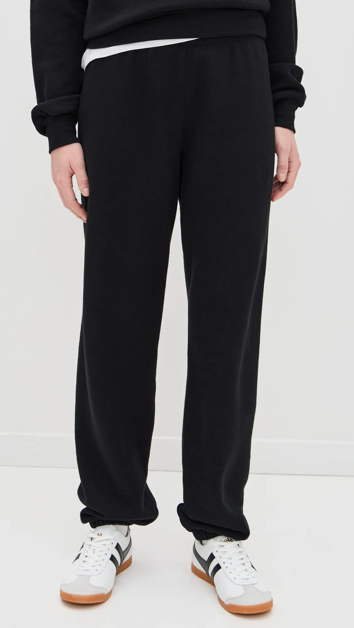 ÉTERNE Cotton And Modal-blend Jersey Tapered Track Pants In Black