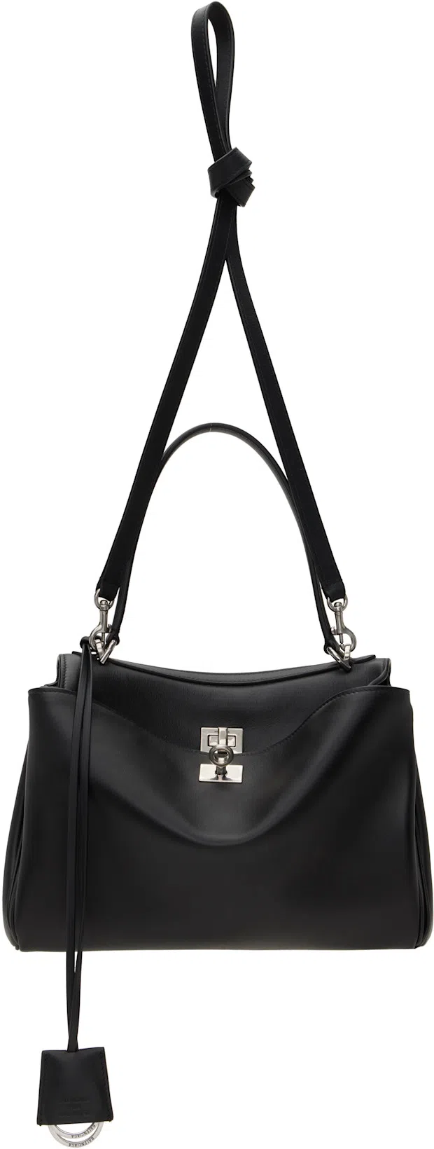 BALENCIAGA Women Black Leather Small Rodeo Handbag