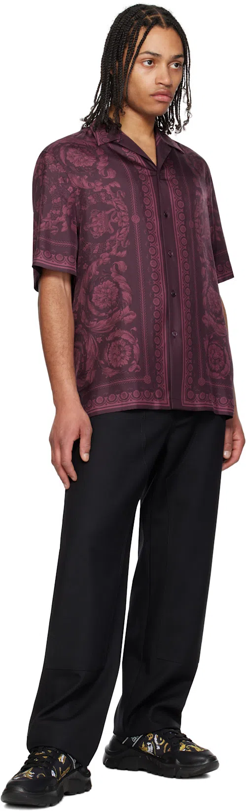 VERSACE Medusa Head-embellished Mid-rise Slim-fit Jeans In Black