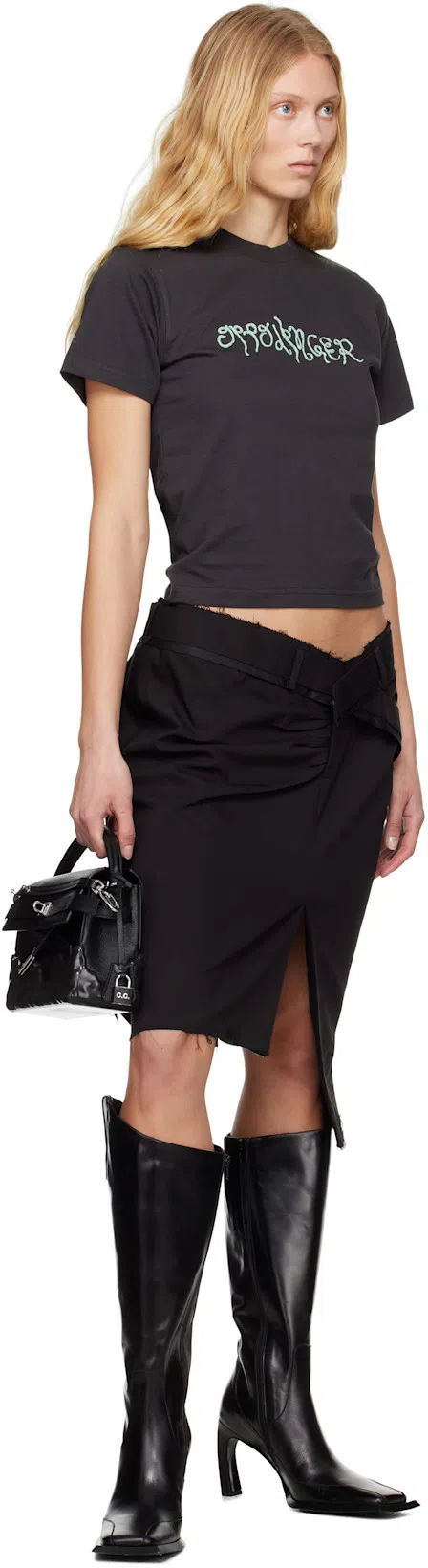 OTTOLINGER Drape Pencil Miniskirt In Black