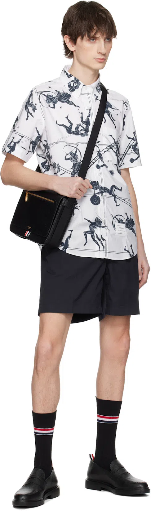 THOM BROWNE Grained Leather Penny Loafers In Black