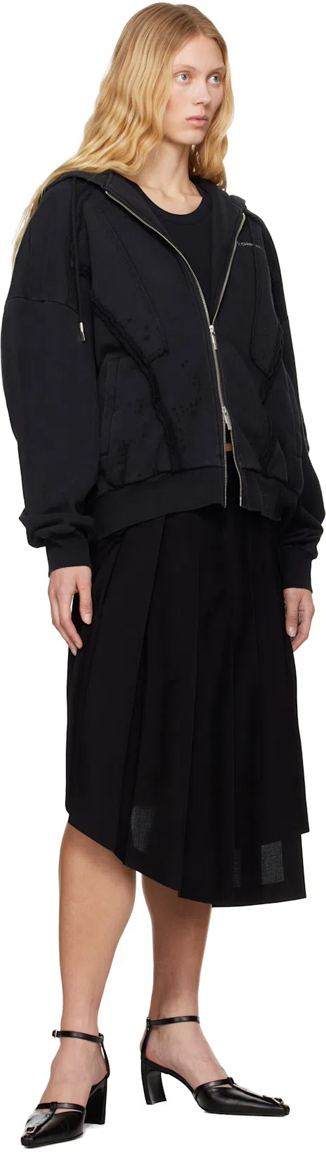 TOTÊME 'espera' Black U Neck Rib Tank Top