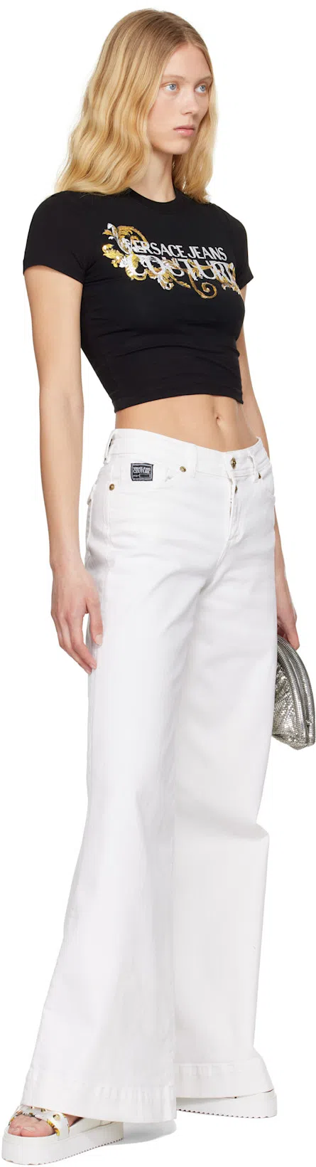 RABANNE Studded Mesh Zip Pochette Clutch Bag In Silver