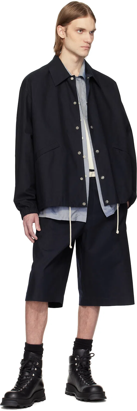 JIL SANDER Man Ankle Boots Black Size 8 Leather