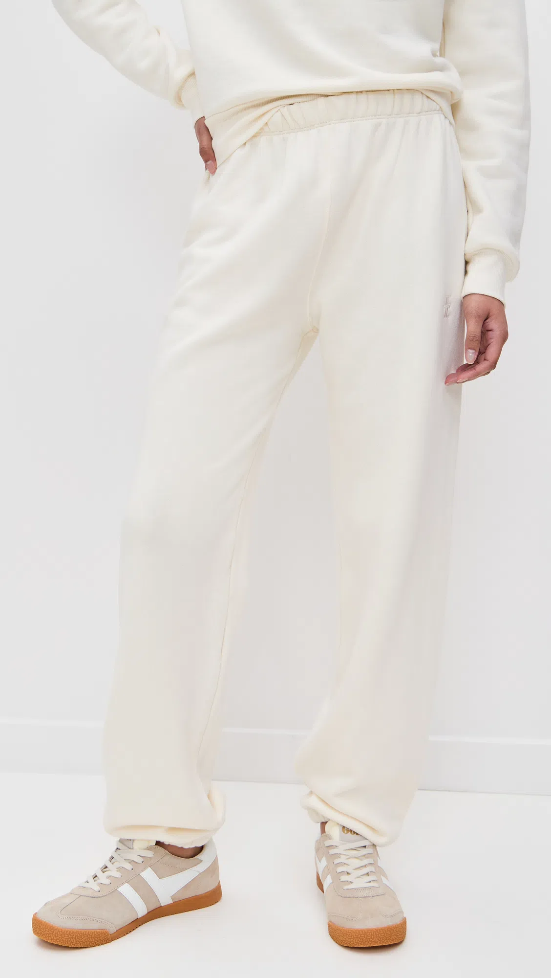 ÉTERNE Classic Sweatpant In Cream In White