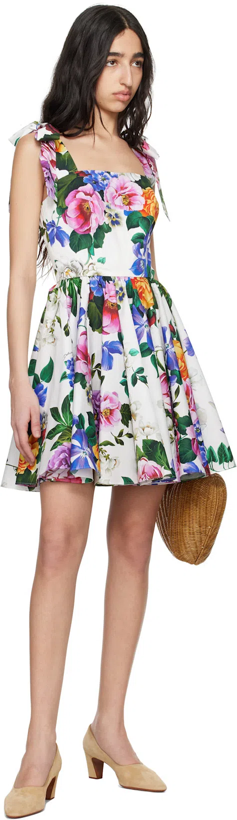 DOLCE & GABBANA Cotton Corset Top In Multicolor