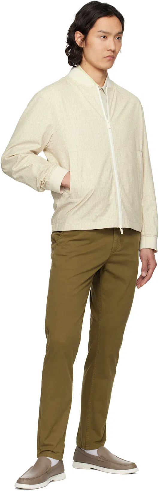 HUGO BOSS Beige Nylon Polo In 271-light Beige