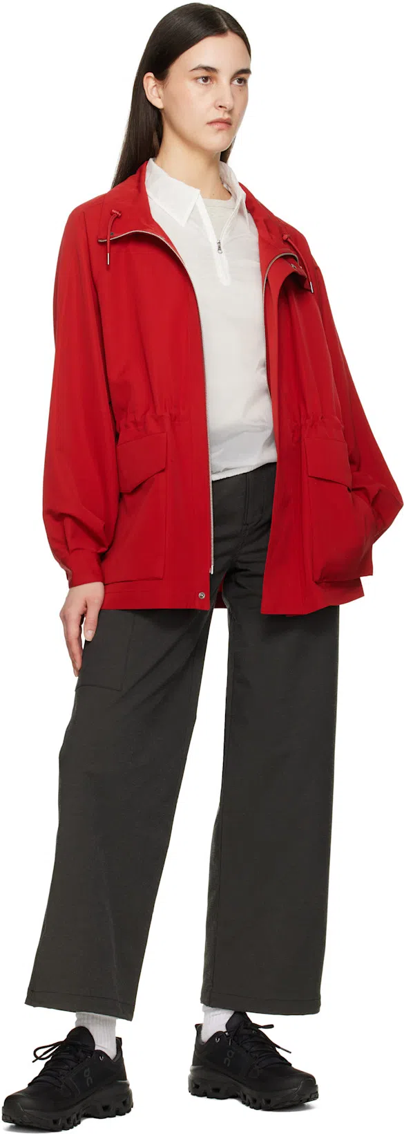 ON Breathable Mesh Sneakers With Distinctive Segmented Sole In Black