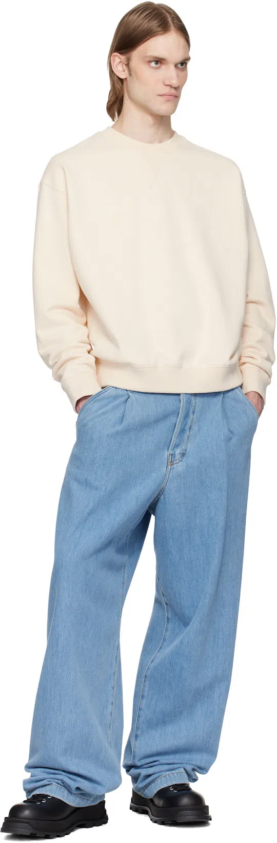 JIL SANDER Man Ankle Boots Black Size 8 Leather