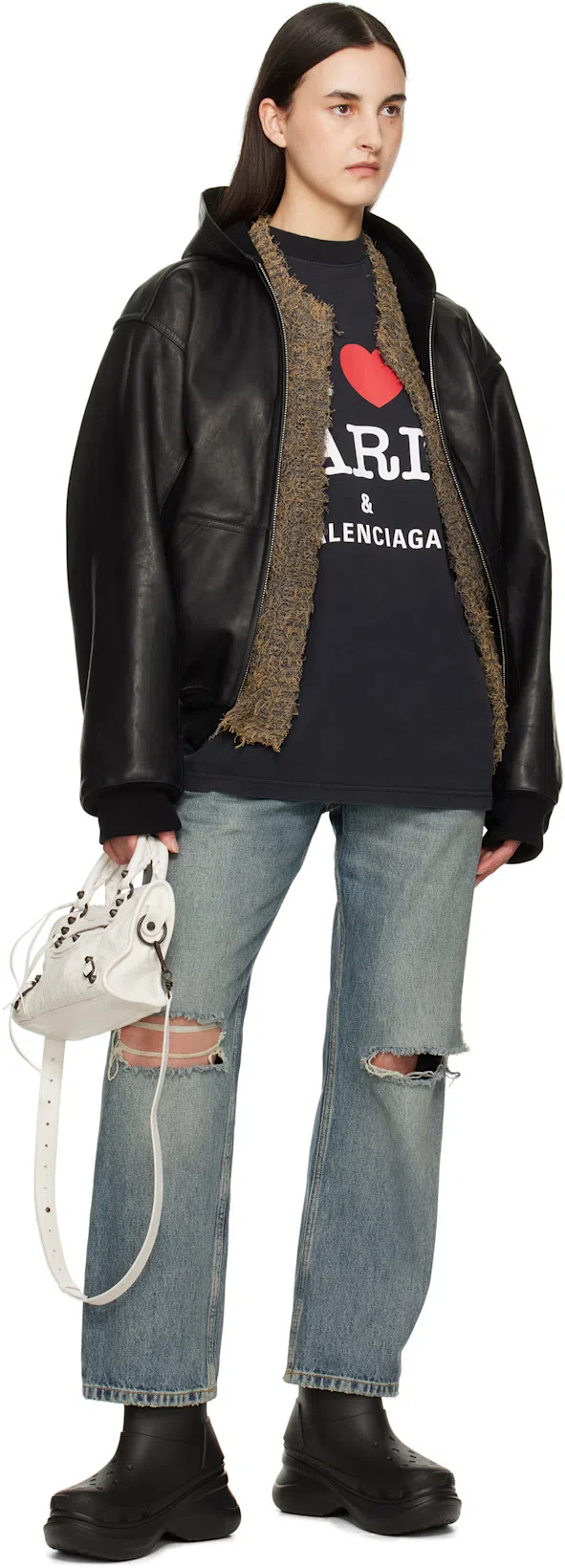 BALENCIAGA Crocs Bootie Rubber Ankle Boots In Black