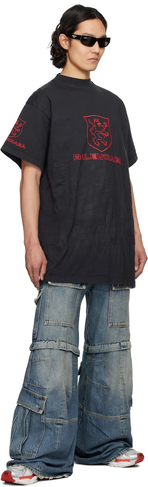 BALENCIAGA Runner Sneaker In White/red/black