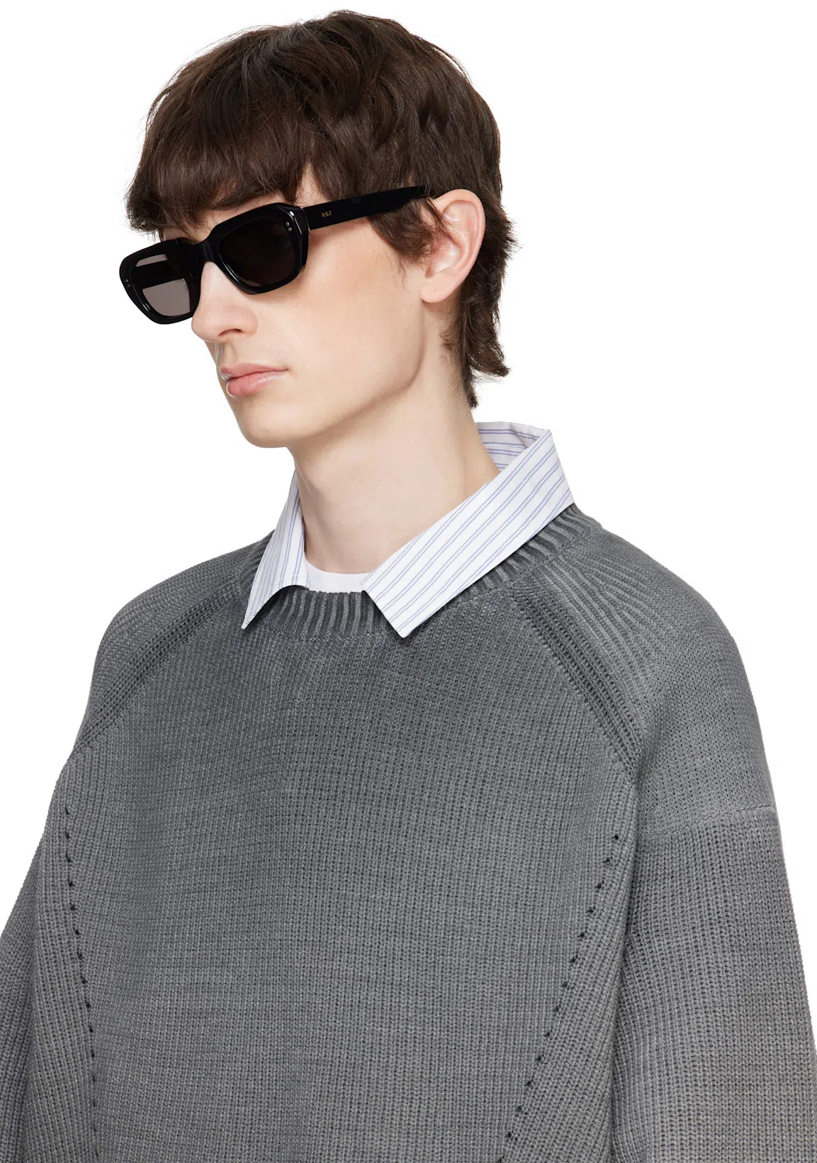 RETROSUPERFUTURE Miles Rectangle Frame Sunglasses In Black