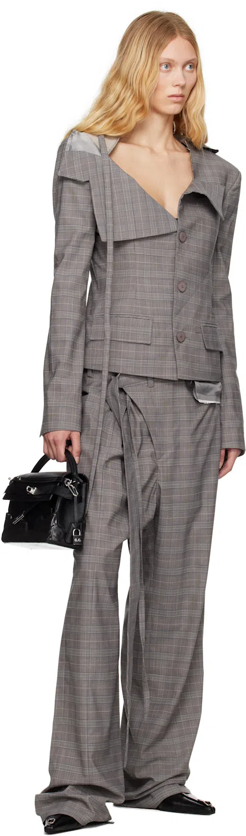 OTTOLINGER Gray Signature Wrap Suit Trousers In Grey