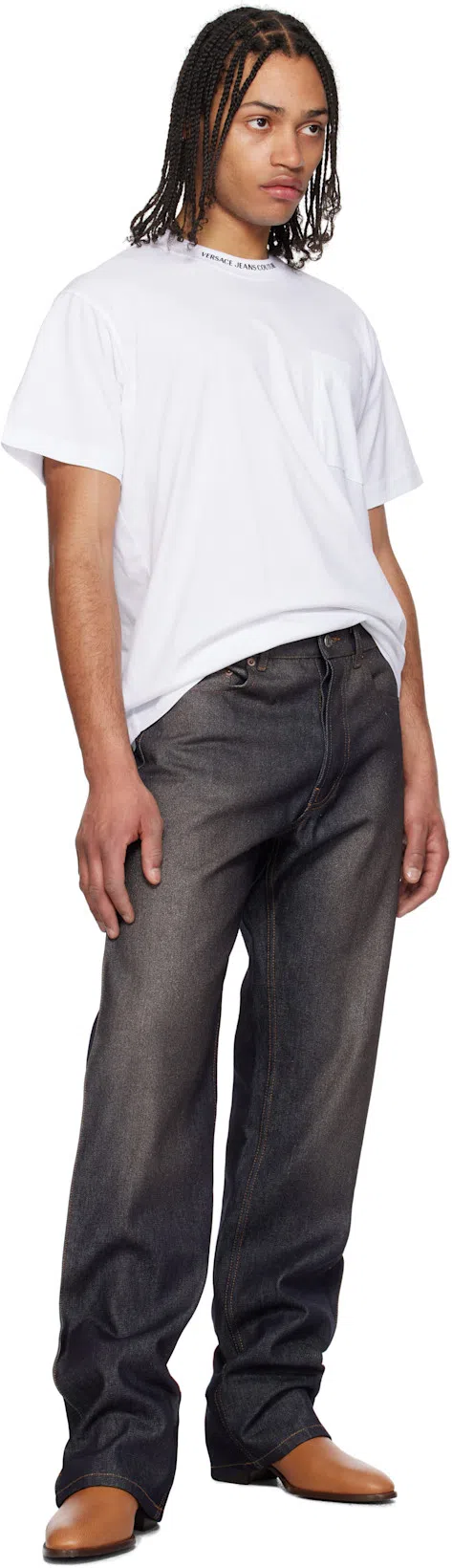 VALENTINO GARAVANI Tan Pat Boots In Qsn Roasted Pecan