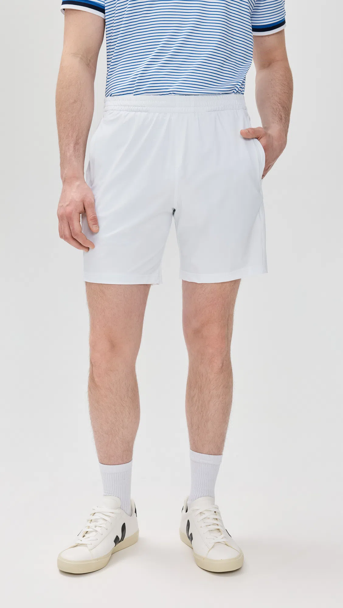 REDVANLY Byron Tennis Shorts 7 Bright White