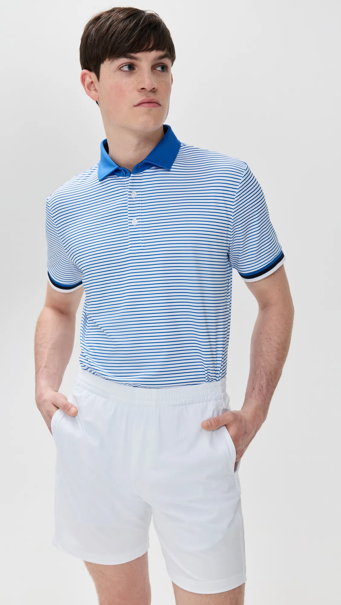 REDVANLY Byron Tennis Shorts 7 Bright White