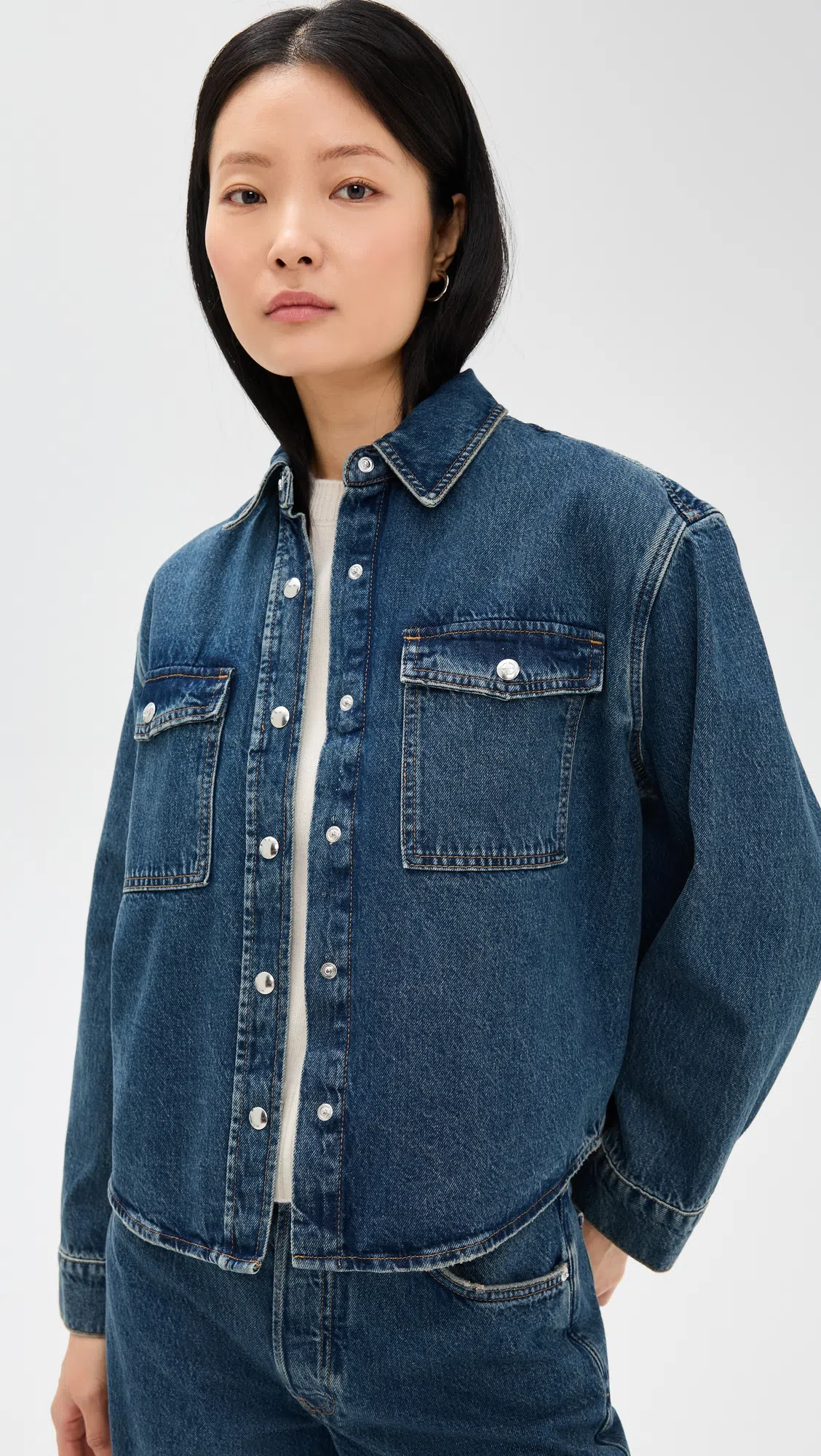 ANINE BING Denim Shirt In Blue